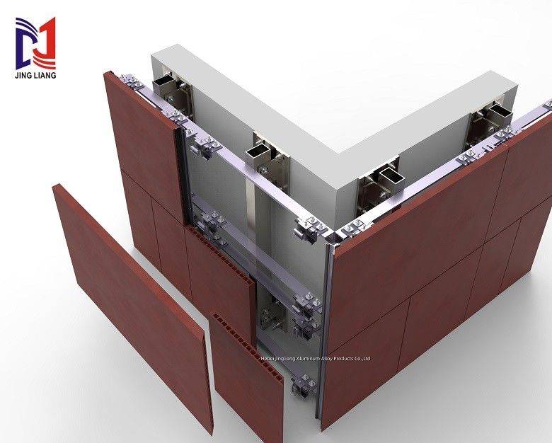 Sistema de suporte de fachada ventilado com gancho inverso para instalação fácil e rápida
